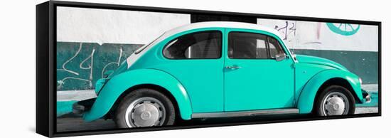 ¡Viva Mexico! Panoramic Collection - VW Beetle Turquoise-Philippe Hugonnard-Framed Stretched Canvas
