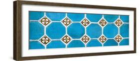 ¡Viva Mexico! Panoramic Collection - Wall of Blue Mosaics-Philippe Hugonnard-Framed Photographic Print