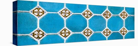 ¡Viva Mexico! Panoramic Collection - Wall of Blue Mosaics-Philippe Hugonnard-Stretched Canvas
