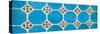 ¡Viva Mexico! Panoramic Collection - Wall of Blue Mosaics-Philippe Hugonnard-Stretched Canvas