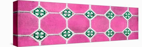 ¡Viva Mexico! Panoramic Collection - Wall of Pink Mosaics-Philippe Hugonnard-Stretched Canvas