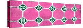 ¡Viva Mexico! Panoramic Collection - Wall of Pink Mosaics-Philippe Hugonnard-Stretched Canvas