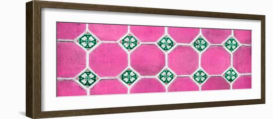 ¡Viva Mexico! Panoramic Collection - Wall of Pink Mosaics-Philippe Hugonnard-Framed Photographic Print