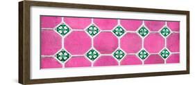 ¡Viva Mexico! Panoramic Collection - Wall of Pink Mosaics-Philippe Hugonnard-Framed Photographic Print