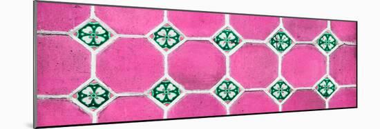 ¡Viva Mexico! Panoramic Collection - Wall of Pink Mosaics-Philippe Hugonnard-Mounted Photographic Print