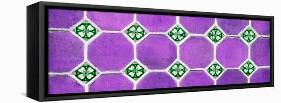 ¡Viva Mexico! Panoramic Collection - Wall of Purple Mosaics-Philippe Hugonnard-Framed Stretched Canvas