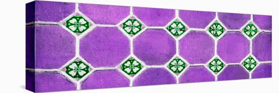 ¡Viva Mexico! Panoramic Collection - Wall of Purple Mosaics-Philippe Hugonnard-Stretched Canvas