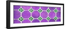 ¡Viva Mexico! Panoramic Collection - Wall of Purple Mosaics-Philippe Hugonnard-Framed Photographic Print