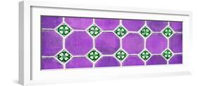 ¡Viva Mexico! Panoramic Collection - Wall of Purple Mosaics-Philippe Hugonnard-Framed Photographic Print