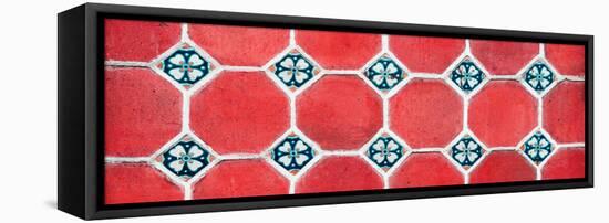 ¡Viva Mexico! Panoramic Collection - Wall of Red Mosaics-Philippe Hugonnard-Framed Stretched Canvas