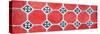 ¡Viva Mexico! Panoramic Collection - Wall of Red Mosaics-Philippe Hugonnard-Stretched Canvas