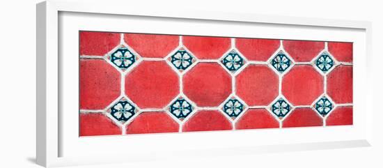 ¡Viva Mexico! Panoramic Collection - Wall of Red Mosaics-Philippe Hugonnard-Framed Photographic Print