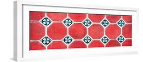 ¡Viva Mexico! Panoramic Collection - Wall of Red Mosaics-Philippe Hugonnard-Framed Photographic Print