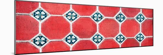 ¡Viva Mexico! Panoramic Collection - Wall of Red Mosaics-Philippe Hugonnard-Mounted Photographic Print