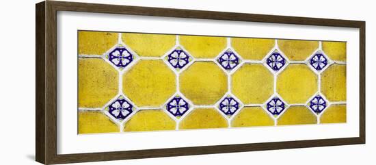 ¡Viva Mexico! Panoramic Collection - Wall of Yellow Mosaics-Philippe Hugonnard-Framed Photographic Print