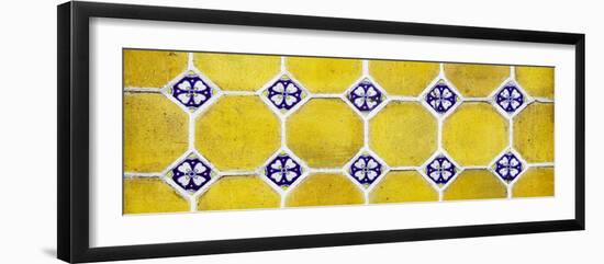 ¡Viva Mexico! Panoramic Collection - Wall of Yellow Mosaics-Philippe Hugonnard-Framed Photographic Print