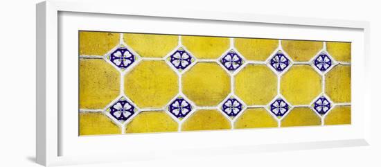 ¡Viva Mexico! Panoramic Collection - Wall of Yellow Mosaics-Philippe Hugonnard-Framed Photographic Print