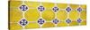 ¡Viva Mexico! Panoramic Collection - Wall of Yellow Mosaics-Philippe Hugonnard-Stretched Canvas
