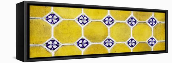 ¡Viva Mexico! Panoramic Collection - Wall of Yellow Mosaics-Philippe Hugonnard-Framed Stretched Canvas