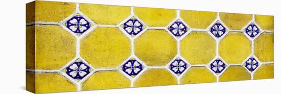 ¡Viva Mexico! Panoramic Collection - Wall of Yellow Mosaics-Philippe Hugonnard-Stretched Canvas