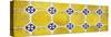 ¡Viva Mexico! Panoramic Collection - Wall of Yellow Mosaics-Philippe Hugonnard-Stretched Canvas