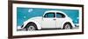 ¡Viva Mexico! Panoramic Collection - White VW Beetle Car and Blue Street Wall-Philippe Hugonnard-Framed Photographic Print