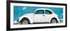 ¡Viva Mexico! Panoramic Collection - White VW Beetle Car and Blue Street Wall-Philippe Hugonnard-Framed Photographic Print