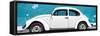 ¡Viva Mexico! Panoramic Collection - White VW Beetle Car and Blue Street Wall-Philippe Hugonnard-Framed Stretched Canvas