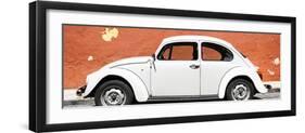 ¡Viva Mexico! Panoramic Collection - White VW Beetle Car and Brown Street Wall-Philippe Hugonnard-Framed Photographic Print