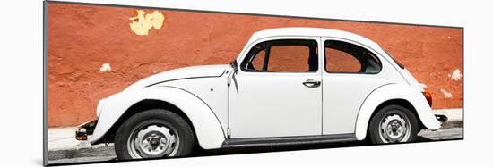 ¡Viva Mexico! Panoramic Collection - White VW Beetle Car and Brown Street Wall-Philippe Hugonnard-Mounted Photographic Print