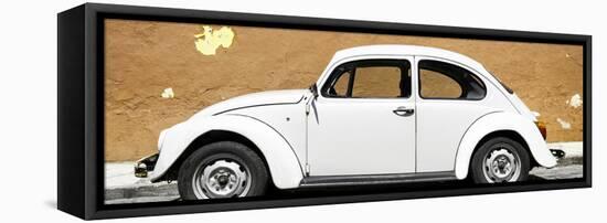 ¡Viva Mexico! Panoramic Collection - White VW Beetle Car and Caramel Street Wall-Philippe Hugonnard-Framed Stretched Canvas