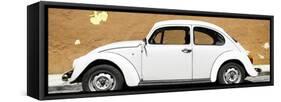 ¡Viva Mexico! Panoramic Collection - White VW Beetle Car and Caramel Street Wall-Philippe Hugonnard-Framed Stretched Canvas