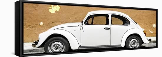 ¡Viva Mexico! Panoramic Collection - White VW Beetle Car and Caramel Street Wall-Philippe Hugonnard-Framed Stretched Canvas