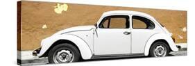 ¡Viva Mexico! Panoramic Collection - White VW Beetle Car and Caramel Street Wall-Philippe Hugonnard-Stretched Canvas
