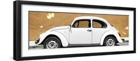 ¡Viva Mexico! Panoramic Collection - White VW Beetle Car and Caramel Street Wall-Philippe Hugonnard-Framed Premium Photographic Print