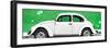 ¡Viva Mexico! Panoramic Collection - White VW Beetle Car and Green Street Wall-Philippe Hugonnard-Framed Photographic Print