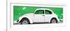 ¡Viva Mexico! Panoramic Collection - White VW Beetle Car and Green Street Wall-Philippe Hugonnard-Framed Photographic Print