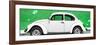 ¡Viva Mexico! Panoramic Collection - White VW Beetle Car and Green Street Wall-Philippe Hugonnard-Framed Photographic Print