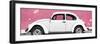 ¡Viva Mexico! Panoramic Collection - White VW Beetle Car and Light Pink Street Wall-Philippe Hugonnard-Framed Photographic Print