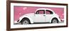 ¡Viva Mexico! Panoramic Collection - White VW Beetle Car and Light Pink Street Wall-Philippe Hugonnard-Framed Photographic Print