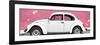 ¡Viva Mexico! Panoramic Collection - White VW Beetle Car and Light Pink Street Wall-Philippe Hugonnard-Framed Photographic Print