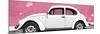 ¡Viva Mexico! Panoramic Collection - White VW Beetle Car and Light Pink Street Wall-Philippe Hugonnard-Mounted Photographic Print