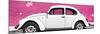 ¡Viva Mexico! Panoramic Collection - White VW Beetle Car and Pink Street Wall-Philippe Hugonnard-Mounted Photographic Print