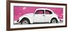 ¡Viva Mexico! Panoramic Collection - White VW Beetle Car and Pink Street Wall-Philippe Hugonnard-Framed Photographic Print