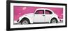 ¡Viva Mexico! Panoramic Collection - White VW Beetle Car and Pink Street Wall-Philippe Hugonnard-Framed Photographic Print