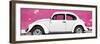 ¡Viva Mexico! Panoramic Collection - White VW Beetle Car and Pink Street Wall-Philippe Hugonnard-Framed Photographic Print
