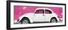 ¡Viva Mexico! Panoramic Collection - White VW Beetle Car and Pink Street Wall-Philippe Hugonnard-Framed Photographic Print