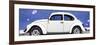 ¡Viva Mexico! Panoramic Collection - White VW Beetle Car and Royal Blue Street Wall-Philippe Hugonnard-Framed Photographic Print