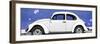 ¡Viva Mexico! Panoramic Collection - White VW Beetle Car and Royal Blue Street Wall-Philippe Hugonnard-Framed Photographic Print