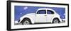 ¡Viva Mexico! Panoramic Collection - White VW Beetle Car and Royal Blue Street Wall-Philippe Hugonnard-Framed Photographic Print